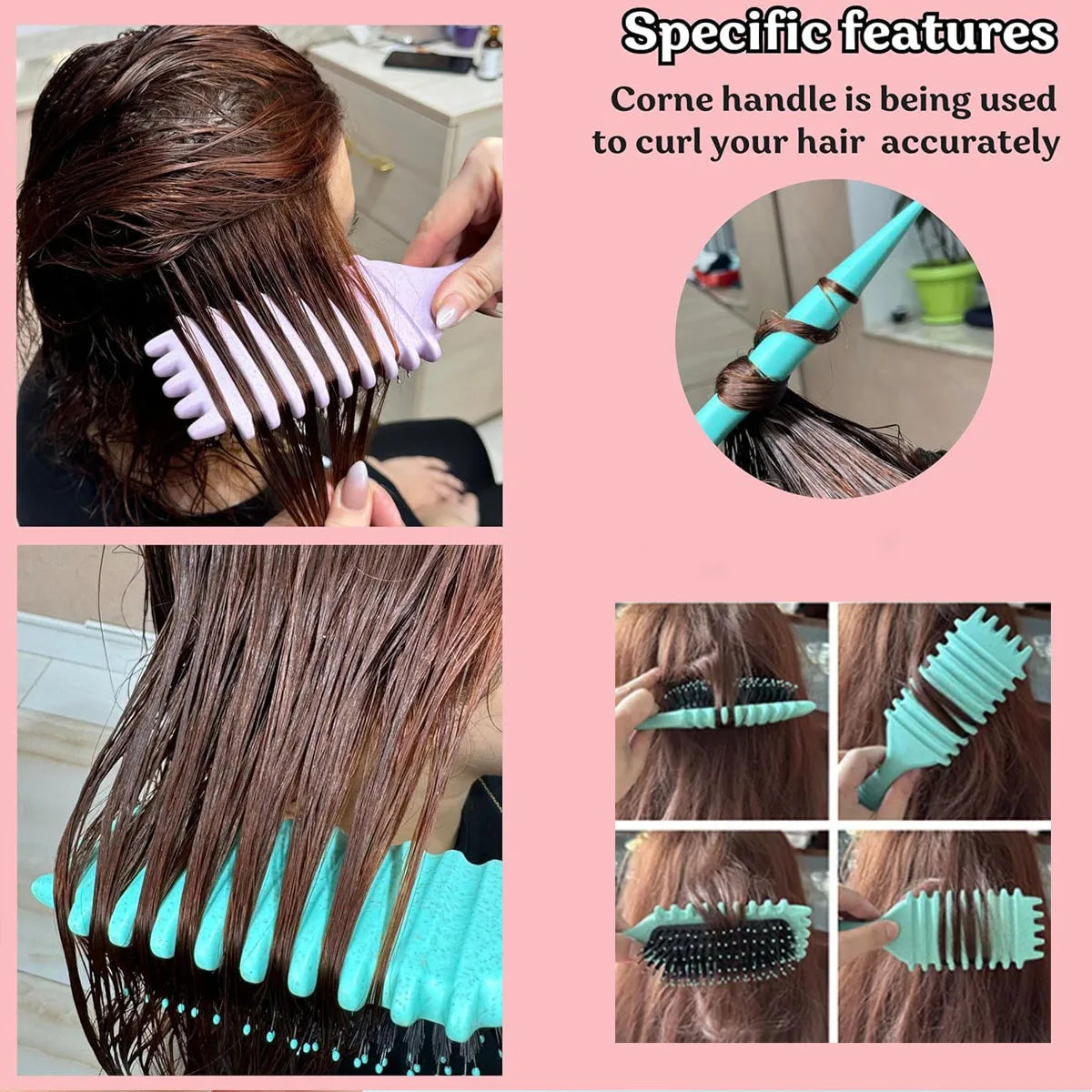 1PC Salon Styling Curly Hair Styling Brush Curl Hair Brush for Combing and Shaping Men's and Women's Curls Reduce Pulling Tools