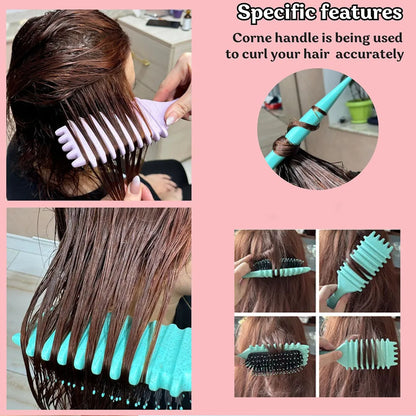1PC Salon Styling Curly Hair Styling Brush Curl Hair Brush for Combing and Shaping Men's and Women's Curls Reduce Pulling Tools
